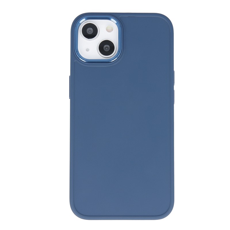 Сатенено покритие за iPhone 16e / 17e, тъмно синьо