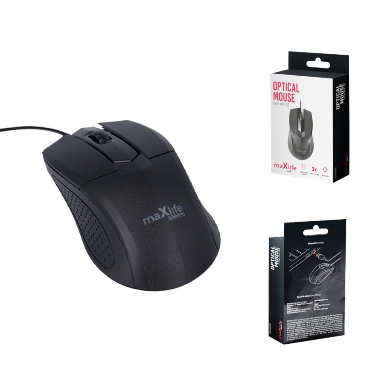 Оптична мишка Maxlife Home Office MXHM-01 1000 DPI 1.2 m черна