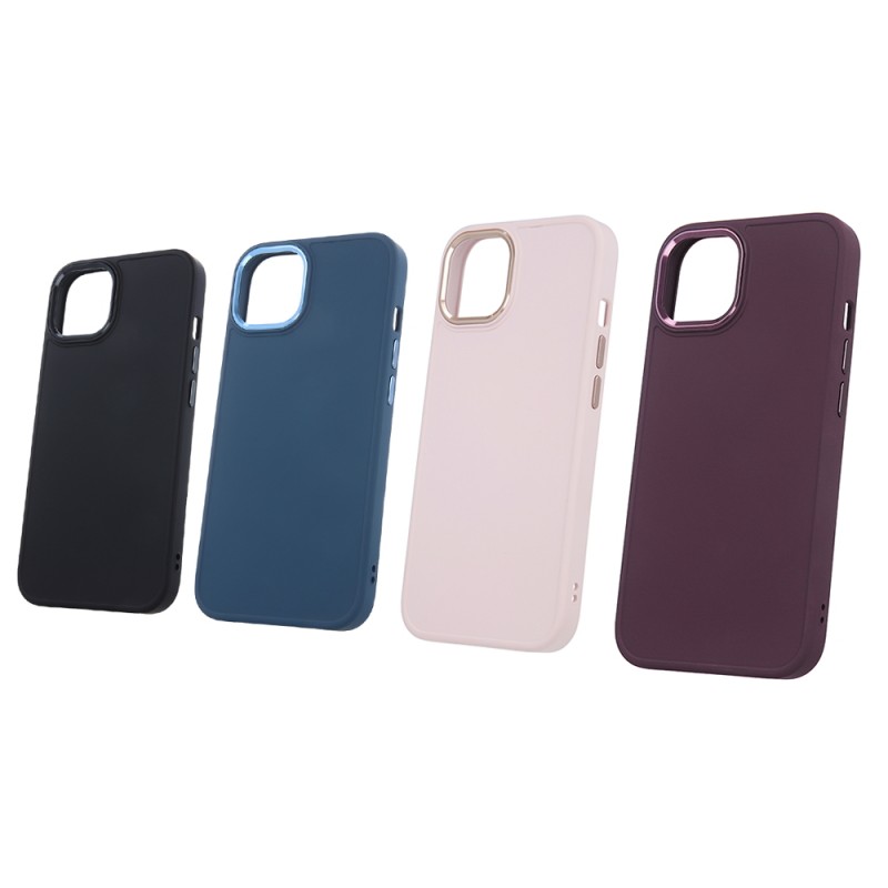 Сатенено покритие за iPhone 16e / 17e, тъмно синьо