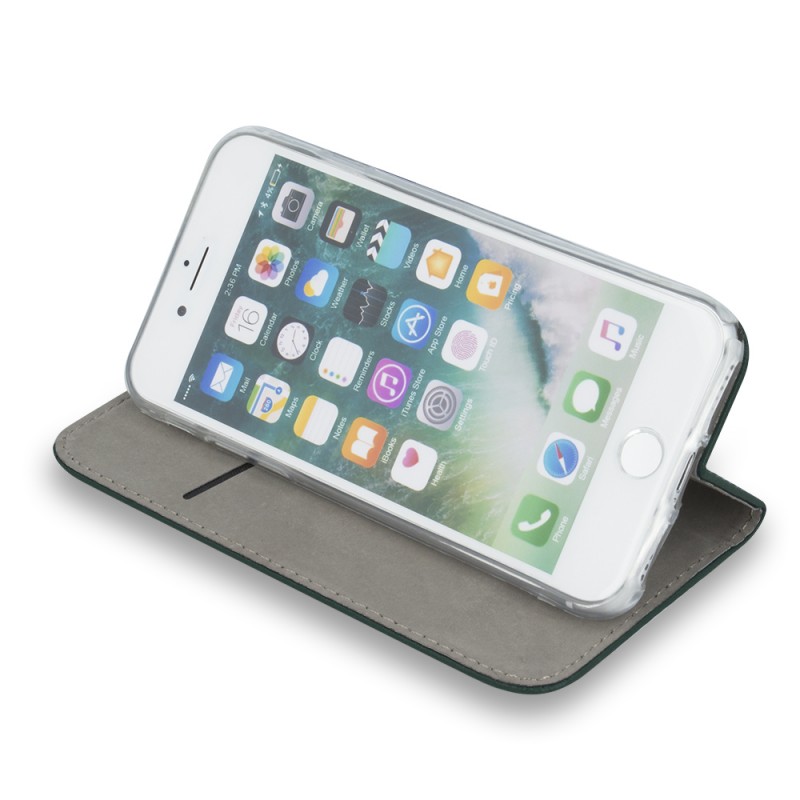 Smart Magnetic калъф за Motorola Moto E15 / G05 тъмно зелен