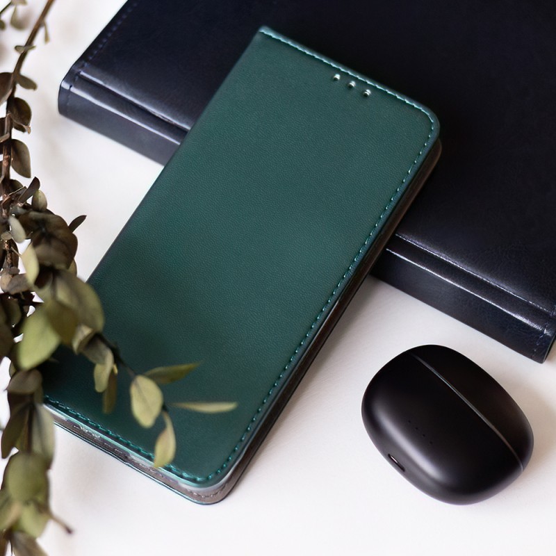 Smart Magnetic калъф за Motorola Moto E15 / G05 тъмно зелен