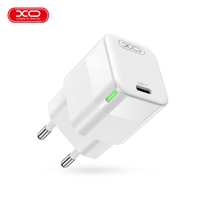 XO мрежово зарядно CE06 PD 30W 1x USB-C бяло