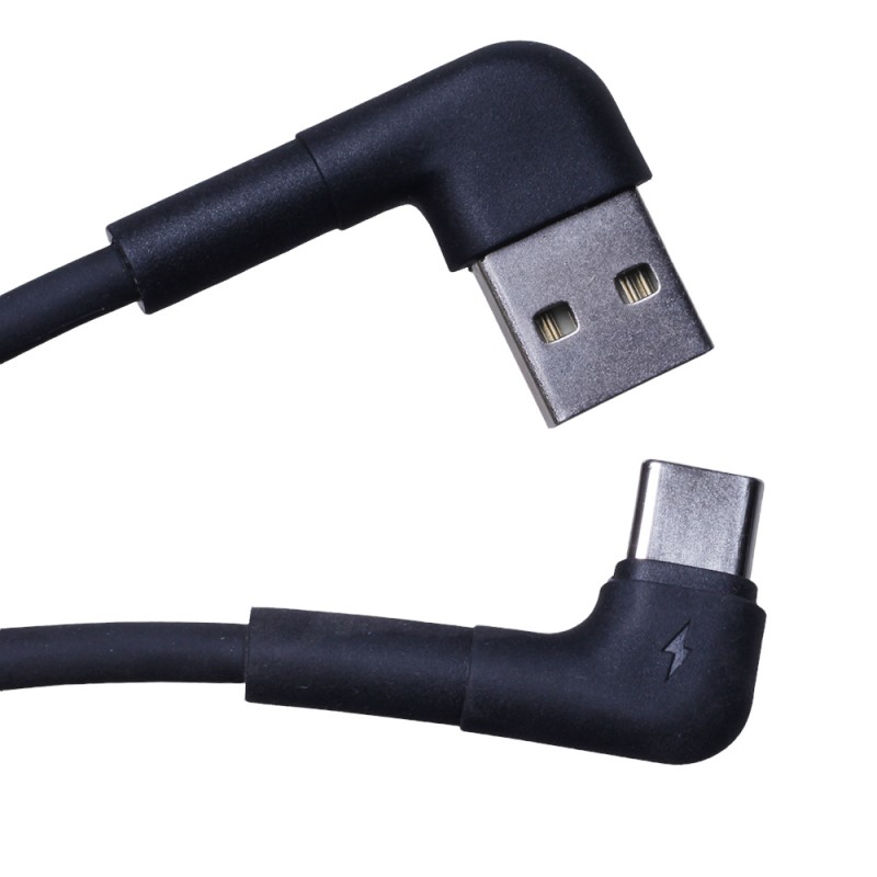 Maxlife MXUC-09 USB - USB-C ъглов кабел 1.0 m 3A черен