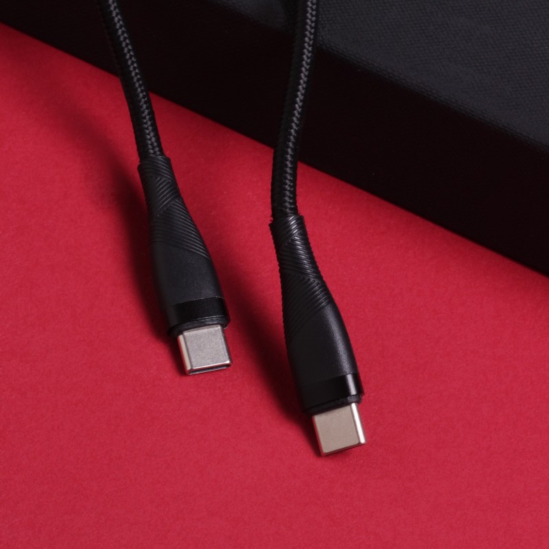 Maxlife кабел MXUC-08 USB-C - USB-C 1,0 m 100W черен найлонов