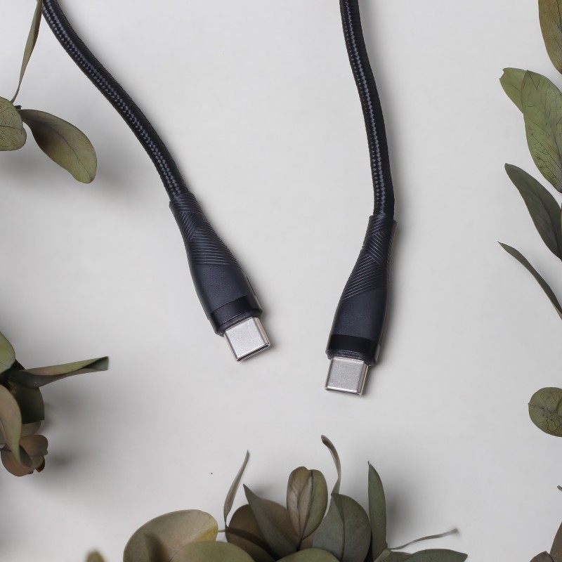 Maxlife кабел MXUC-08 USB-C - USB-C 1,0 m 100W черен найлонов