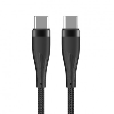 Maxlife кабел MXUC-08 USB-C - USB-C 1,0 m 100W черен найлонов