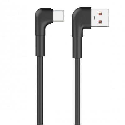 Maxlife MXUC-09 USB - USB-C ъглов кабел 1.0 m 3A черен