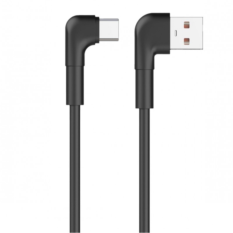 Maxlife MXUC-09 USB - USB-C ъглов кабел 1.0 m 3A черен