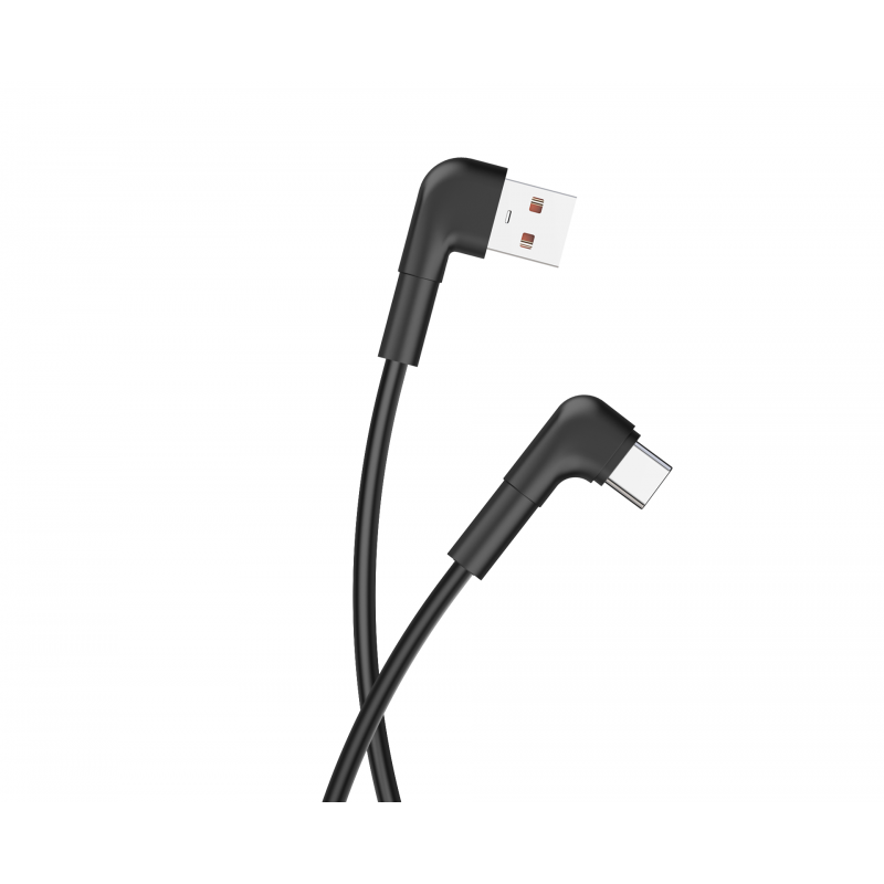 Maxlife MXUC-09 USB - USB-C ъглов кабел 1.0 m 3A черен