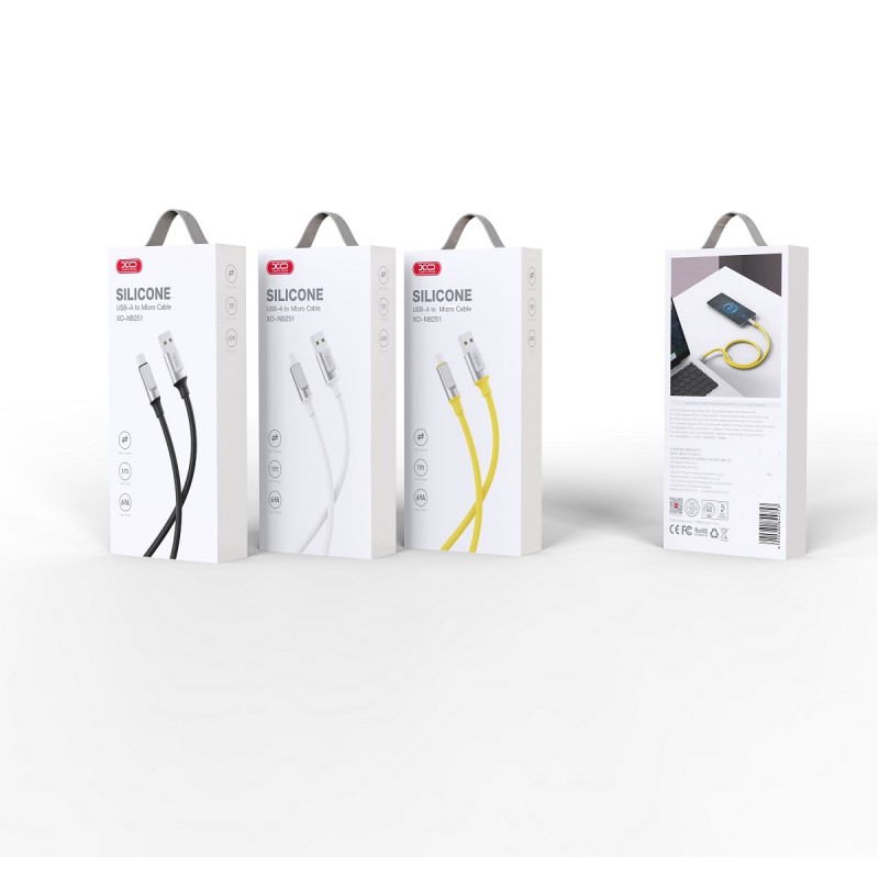 XO кабел NB251 USB - microUSB 1,0 m 6A бял