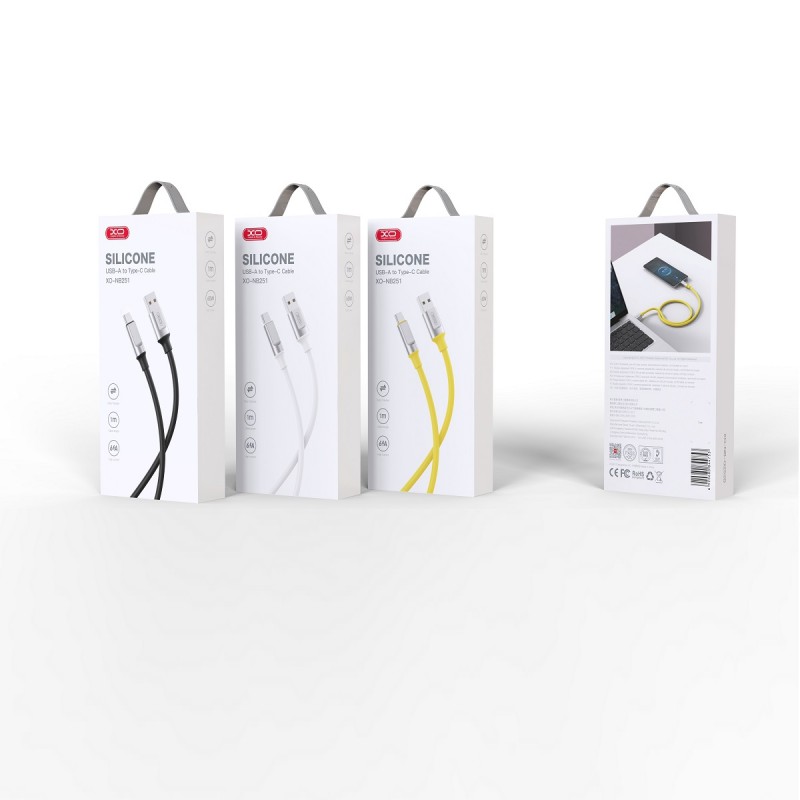 XO кабел NB251 USB - USB-C 1,0 m 6A бял