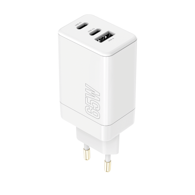 Maxlife PD QC MXTC-08-65ACC мрежово зарядно 2x USB-C 1x USB 65W бяло