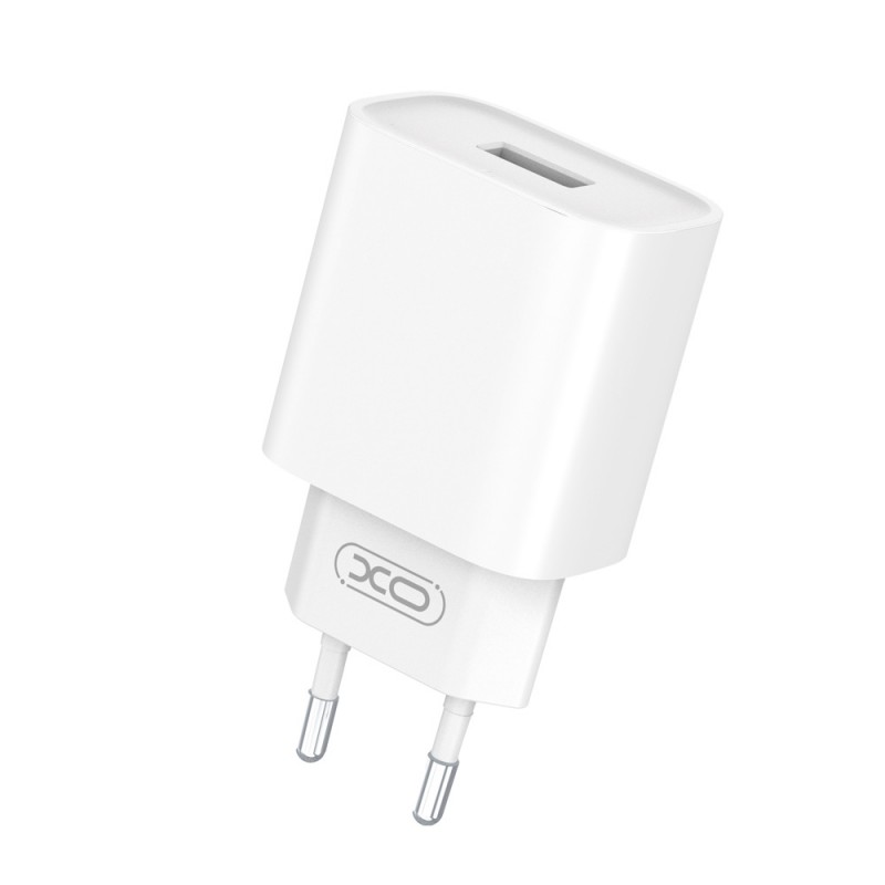 XO мрежово зарядно CE02D QC 3.0 18W 1x USB бяло + USB-C кабел