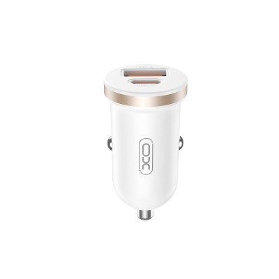 XO автомобилно зарядно CC56 PD 30W QC 1x USB 1x USB-C бяло