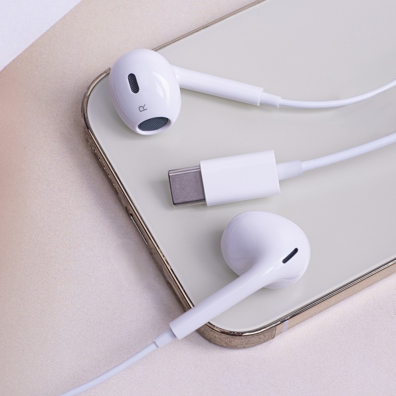 Кабелни слушалки за поставяне в ушите Maxlife MXEP-04 USB-C, бели