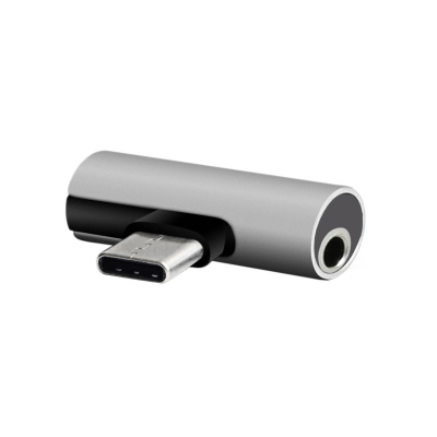Setty USB-C адаптер - 3,5 мм аудио жак + USB-C AD-C-JC-7 сребрист