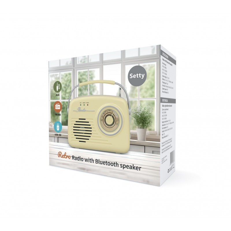 Setty Bluetooth колонка с радио Retro P350 бежова