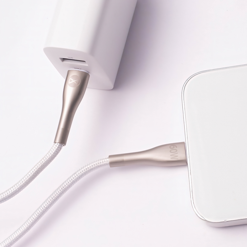 Forever kabel Sleek USB-C - USB-C 1,0 m 60W biały