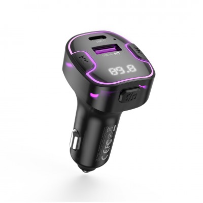 XO FM трансмитер BCC12 Bluetooth MP3 автомобилно зарядно 3,1A черен