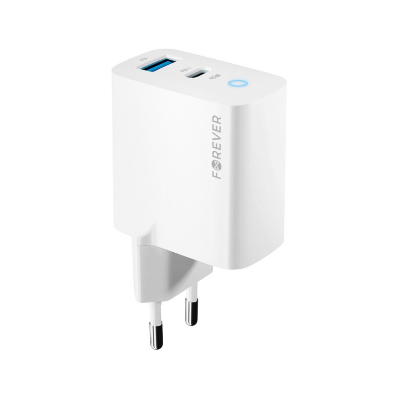 Forever ładowarka sieciowa GaN PD QC TC-06-45AC 1x USB-C 1x USB 45W biała