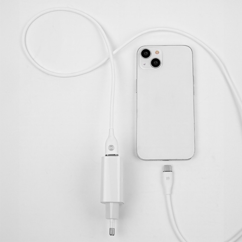 Forever kabel USB - USB-C 1,0 m 6A biały