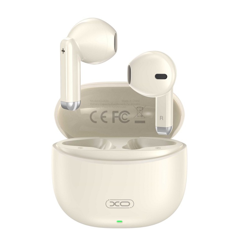 XO Bluetooth слушалки X33 TWS бежови