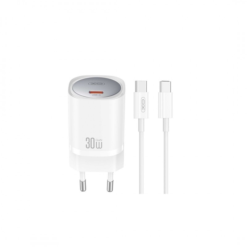 XO мрежово зарядно CE20 PD 30W 1x USB-C бяло