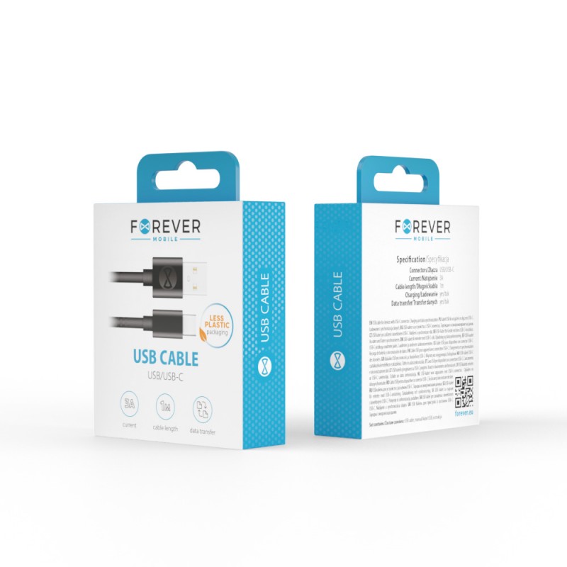 Forever kabel USB - USB-C 1,0 m 3A czarny