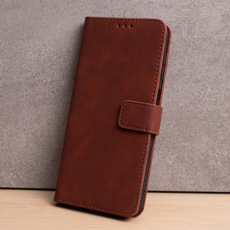 Калъф Smart Velvet за Xiaomi Redmi Note 14 4G (Global) кафяв (164.84 x 78.15 x 8.16 mm)