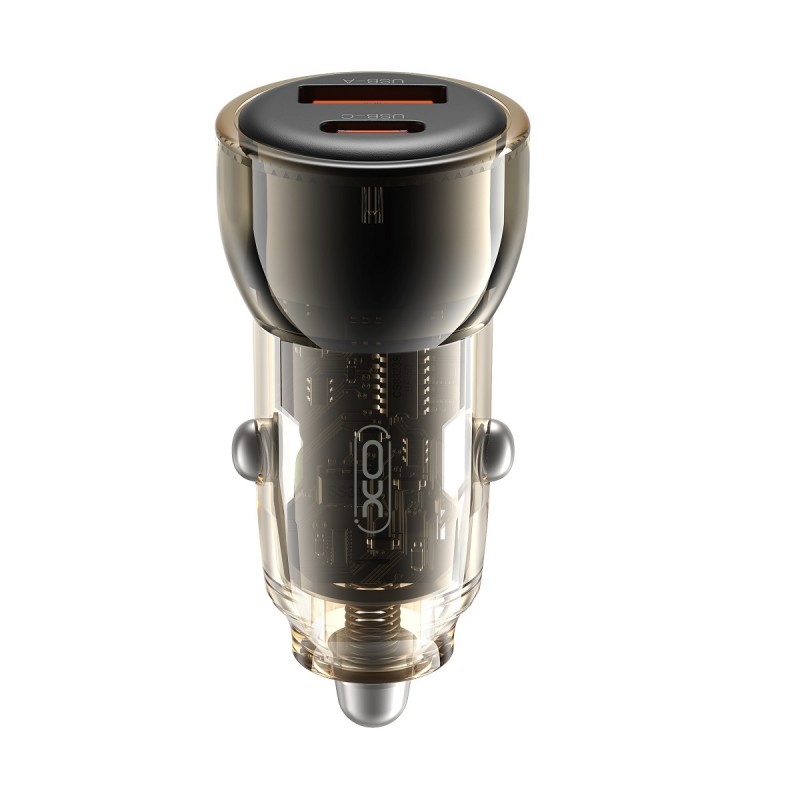 XO автомобилно зарядно CC60 60W 1x USB 1x USB-C синьо