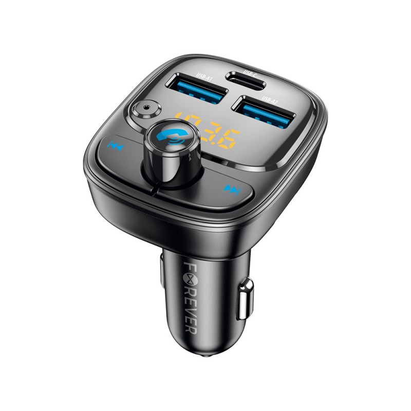 Forever transmiter FM BT 2 x USB-A 1 x USB-C PD 30W TR-370 czarny