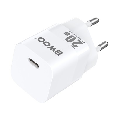BWOO мрежово зарядно PD CDA155 USB-C 20W бяло