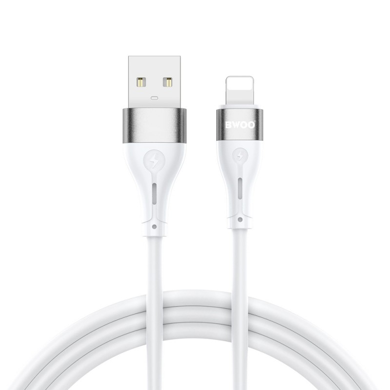 BWOO кабел USB - Lightning 1m 3A Minimalist Silicone бял X280L