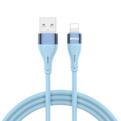 BWOO кабел USB - Lightning 1m 3A Minimalist Silicone син X280L