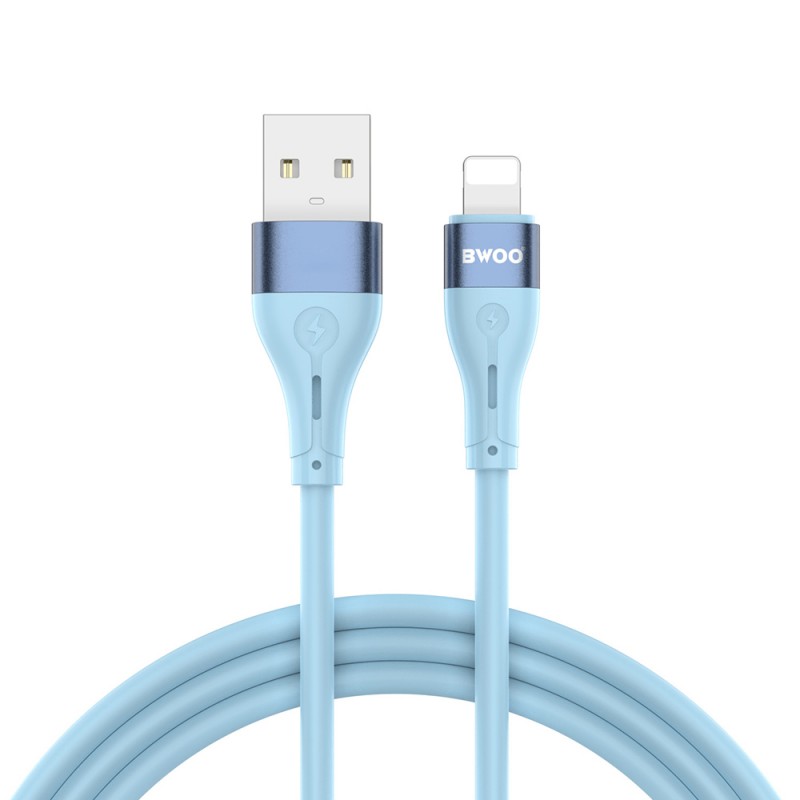 BWOO кабел USB - Lightning 1m 3A Minimalist Silicone син X280L