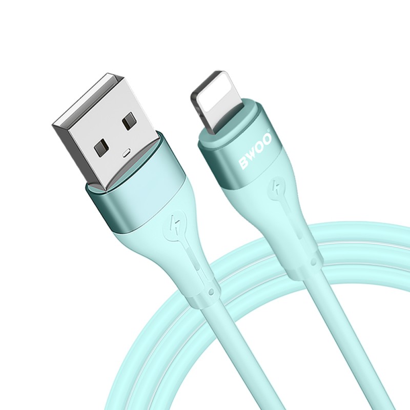 BWOO кабел X280L Minimalist Silicone 3A USB-A към Lightning зелен