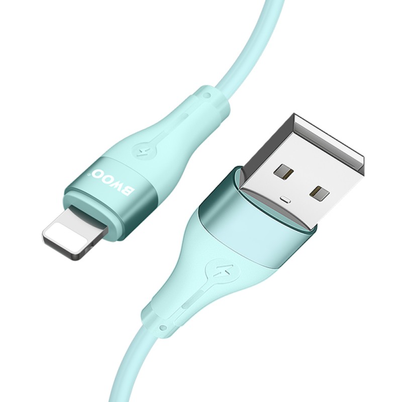 BWOO кабел X280L Minimalist Silicone 3A USB-A към Lightning зелен