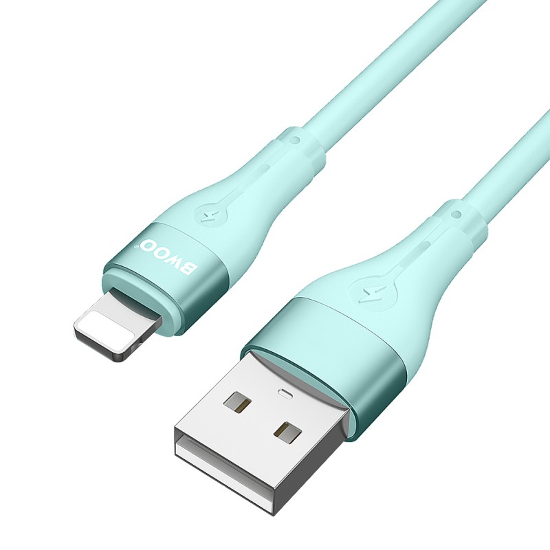 BWOO кабел X280L Minimalist Silicone 3A USB-A към Lightning зелен