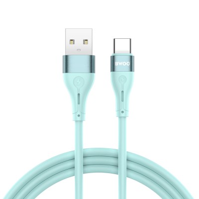 BWOO кабел USB - USB-C 1m 3A Minimalist Silicone зелен X280C