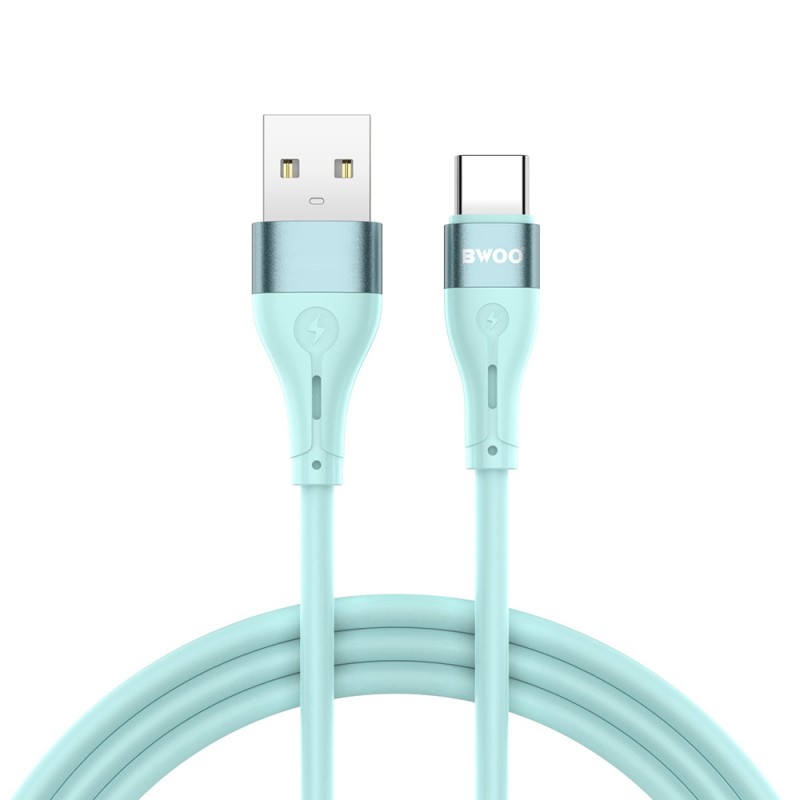 BWOO кабел USB - USB-C 1m 3A Minimalist Silicone зелен X280C