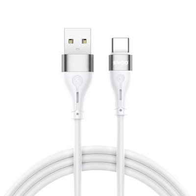 BWOO кабел USB - USB-C 1m 3A Minimalist Silicone бял X280C