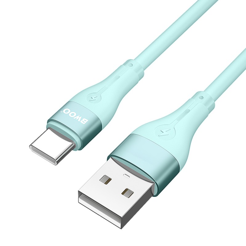 BWOO кабел USB - USB-C 1m 3A Minimalist Silicone зелен X280C