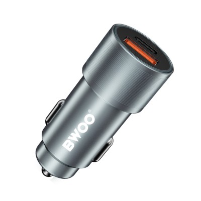 Зарядно за автомобил BWOO PD BO-CC73 1x USB-C 1x USB 38W сребристо