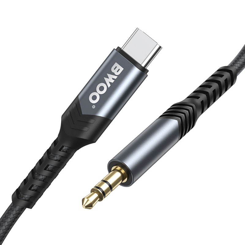 BWOO кабел AUX 3.5mm - USB-C BO-AUX066 черен