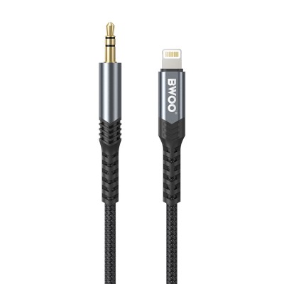 BWOO кабел AUX 3.5mm - Lightning BO-AUX068 черен