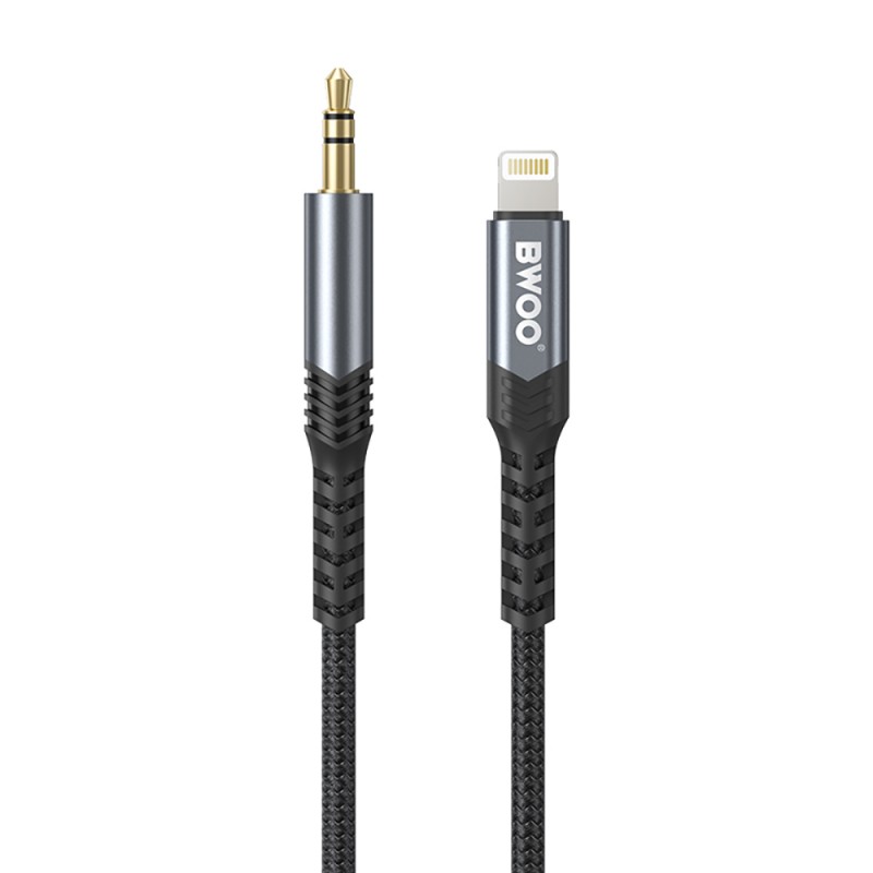 BWOO кабел AUX 3.5mm - Lightning BO-AUX068 черен