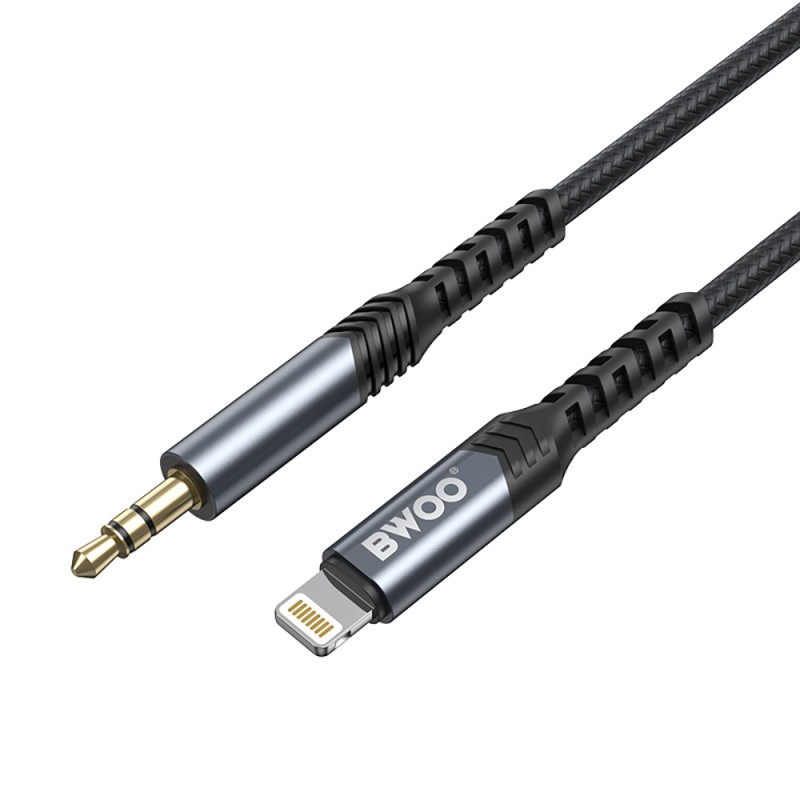 BWOO кабел AUX 3.5mm - Lightning BO-AUX068 черен
