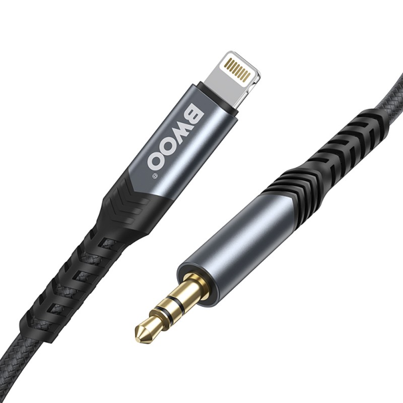 BWOO кабел AUX 3.5mm - Lightning BO-AUX068 черен
