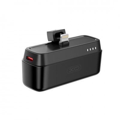 XO mini power bank PR244 20W 5000 mAh с Lightning конектор черен