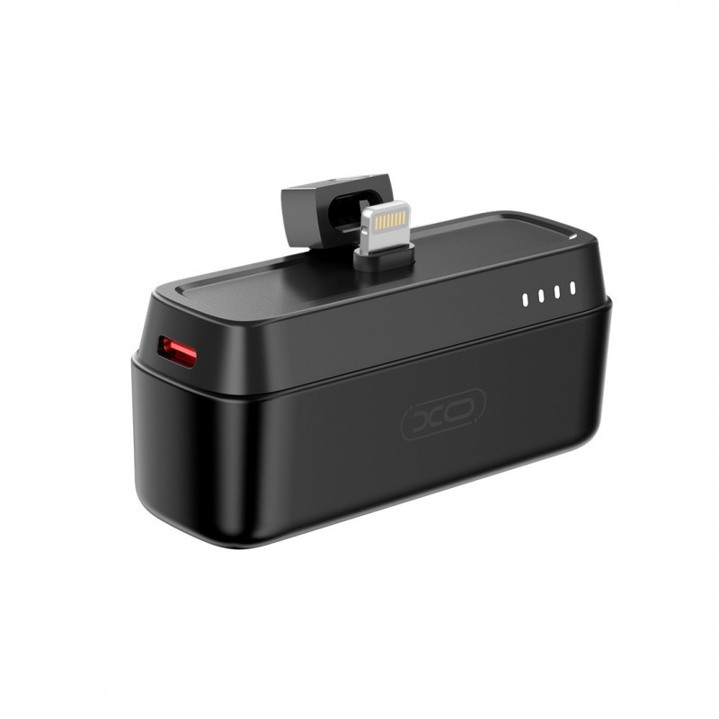 XO mini power bank PR244 20W 5000 mAh с Lightning конектор черен